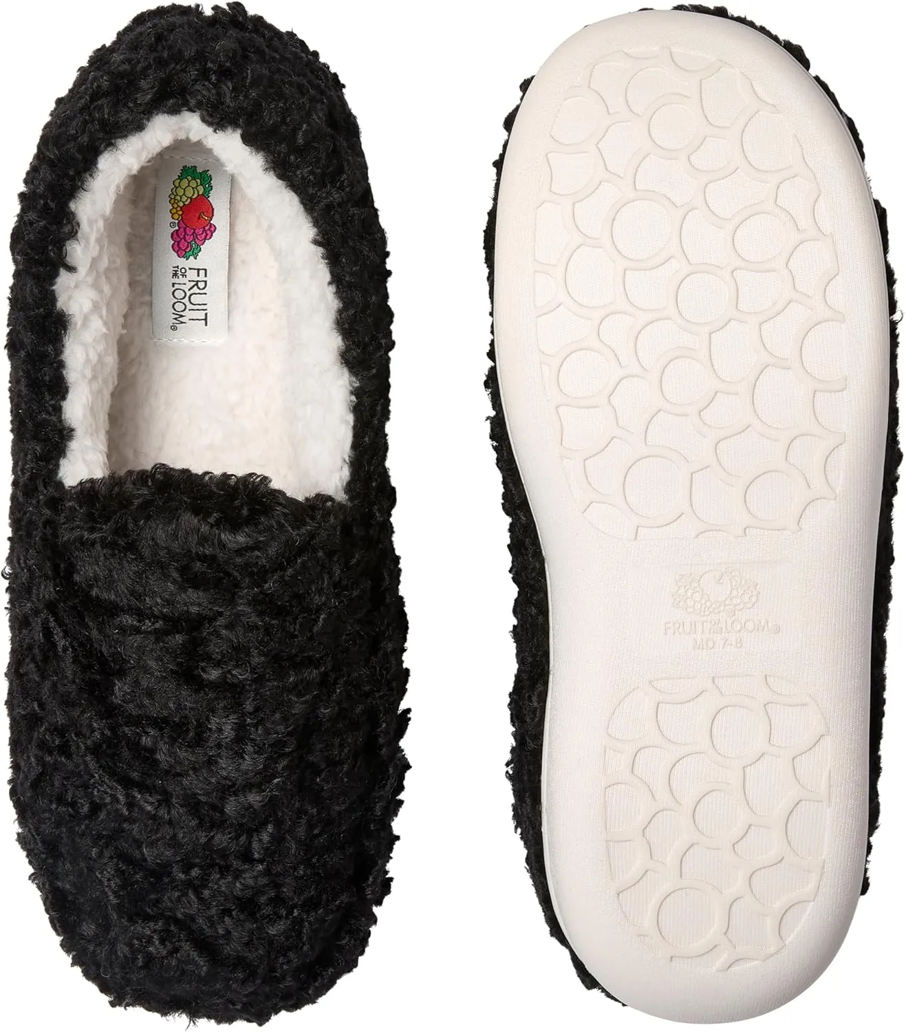 Fruit of the Loom Women's Berber Loafer - Comfy, Memory Foam, Indoor/Outdoor