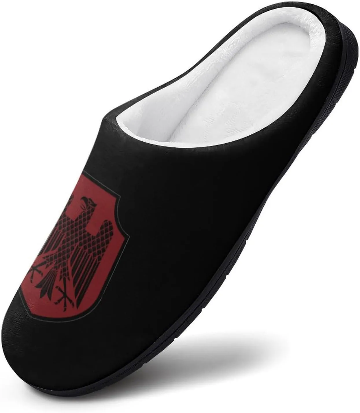German Knight Heraldic Shield Cotton Slippers for Women Memory Foam Washable House Slipper Closed Toe for Indoor Outdoor
