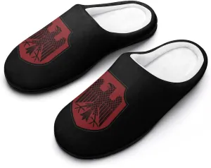German Knight Heraldic Shield Cotton Slippers for Women Memory Foam Washable House Slipper Closed Toe for Indoor Outdoor