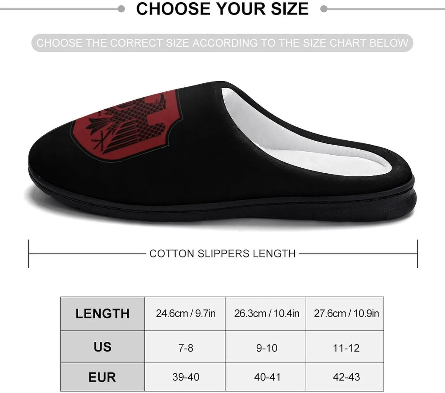 German Knight Heraldic Shield Cotton Slippers for Women Memory Foam Washable House Slipper Closed Toe for Indoor Outdoor