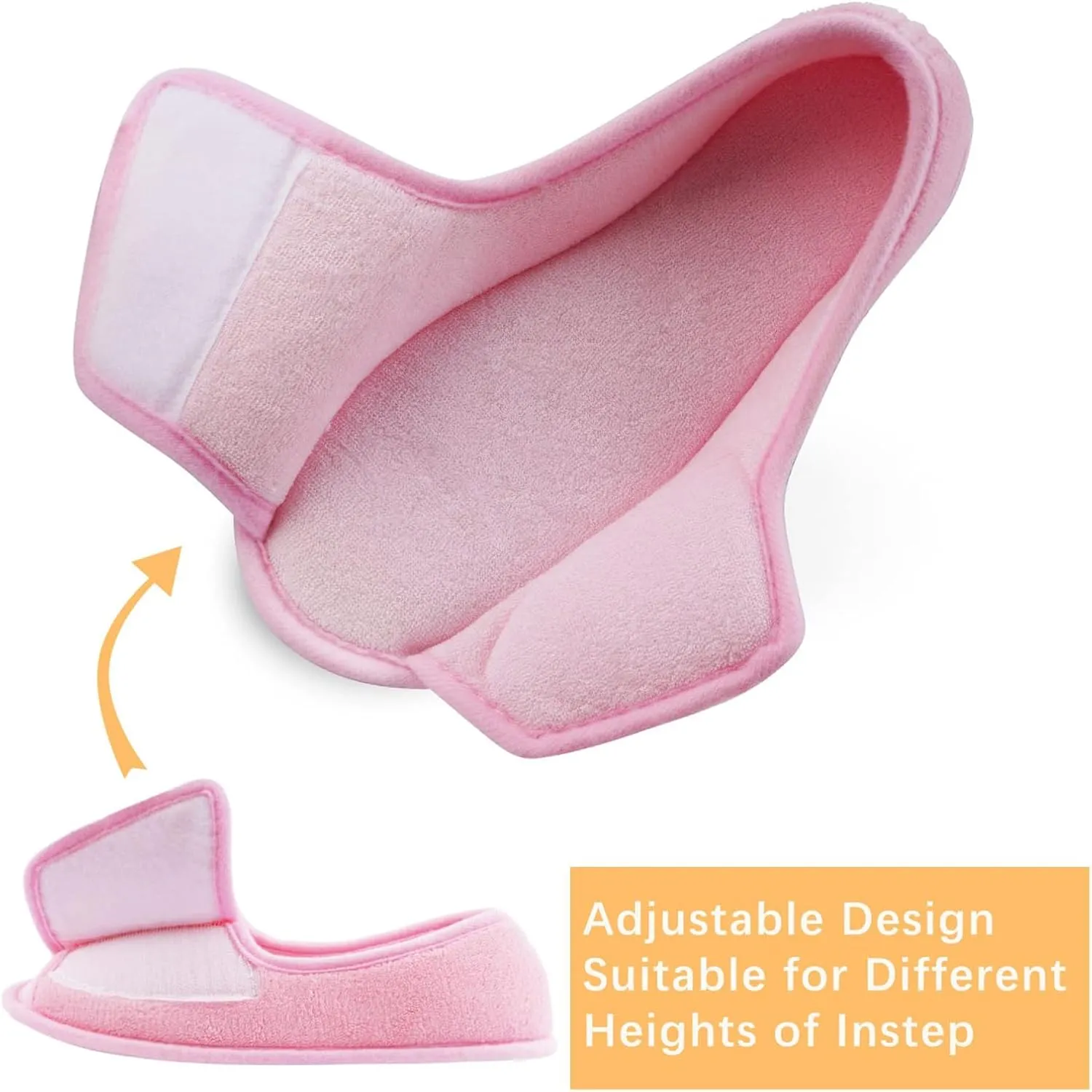 Git-up Diabetic Slippers for Women Memory Foam Arthritis Edema Adjustable Open Toe Swollen Feet Slippers Bedroom House Indoor Outdoor Shoes with Rubber Sole