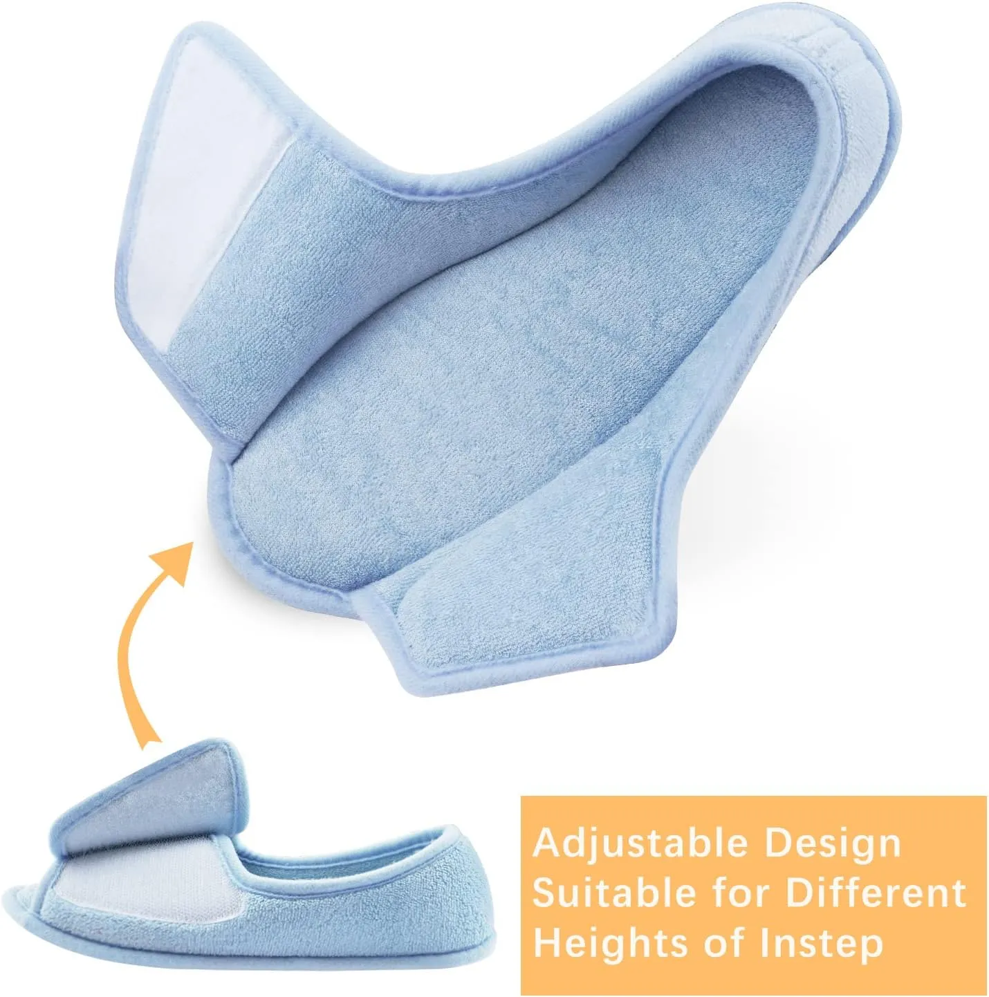 Git-up Women Diabetic Slippers/W Arthritis Edema Adjustable Closure Memory Foam House Shoes Open Toe Extra Wide