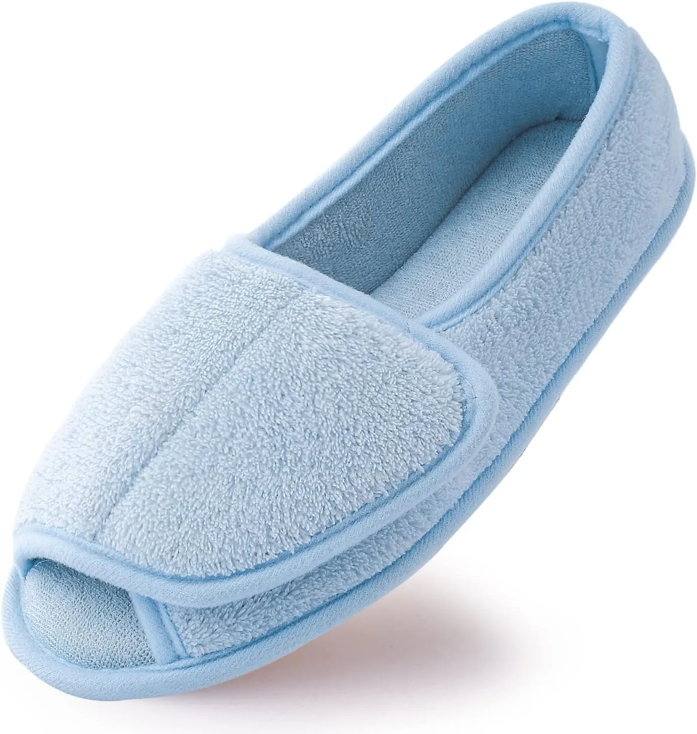 Git-up Women Diabetic Slippers/W Arthritis Edema Adjustable Closure Memory Foam House Shoes Open Toe Extra Wide