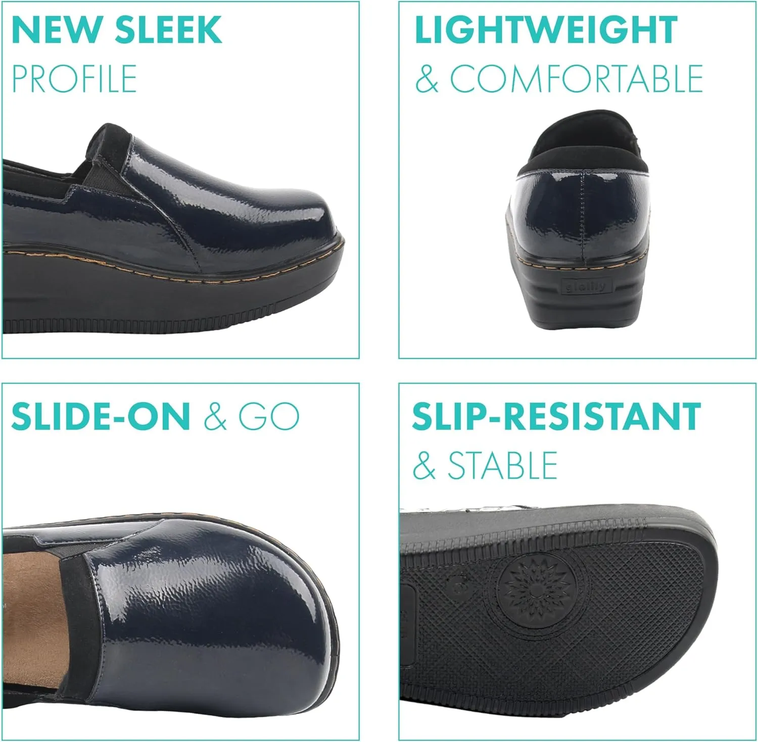 Glolily Women's Comfort Clogs- Professional Lightweight Slip-Resistant Work Shoe with Extra Cushion and Removeable Orthotic Arch Support Footbed for Women