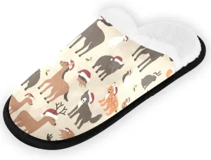 Gredecor Christmas Winter Spa Slippers Monster Truck Cars with Christmas Tree House Home Slipper Shoes for Men Women Memory Foam Non Slip,5-8
