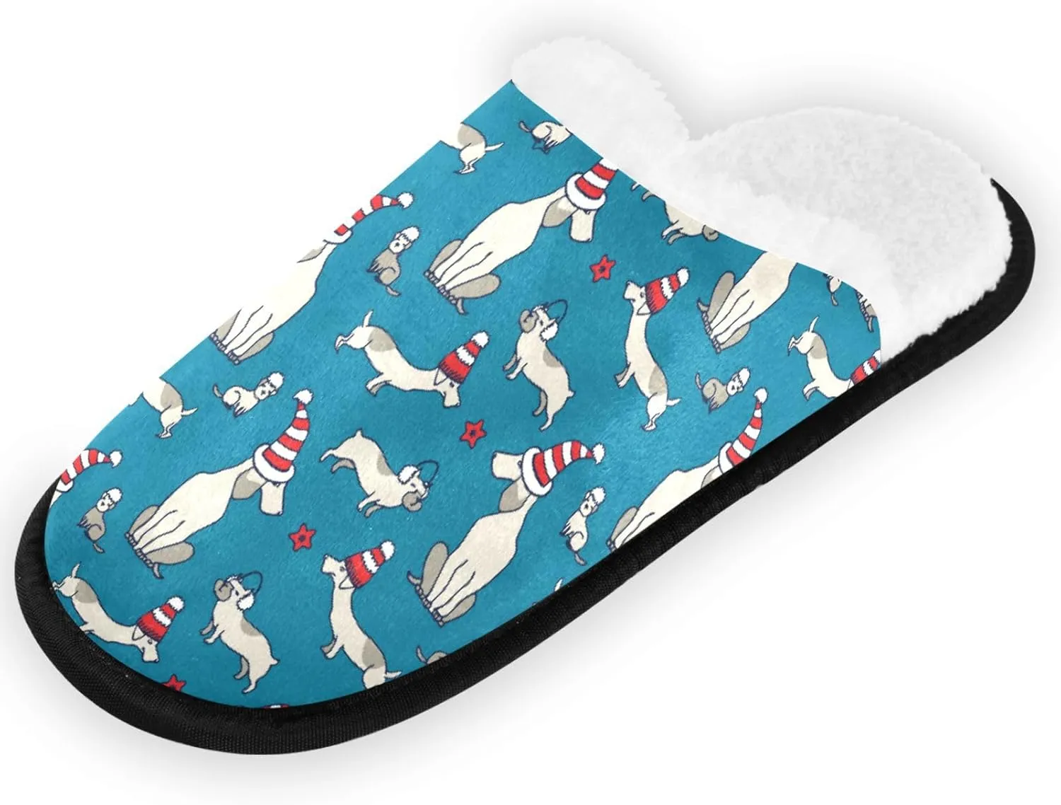 Gredecor Christmas Winter Spa Slippers Monster Truck Cars with Christmas Tree House Home Slipper Shoes for Men Women Memory Foam Non Slip,5-8