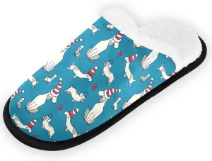 Gredecor Christmas Winter Spa Slippers Monster Truck Cars with Christmas Tree House Home Slipper Shoes for Men Women Memory Foam Non Slip,5-8
