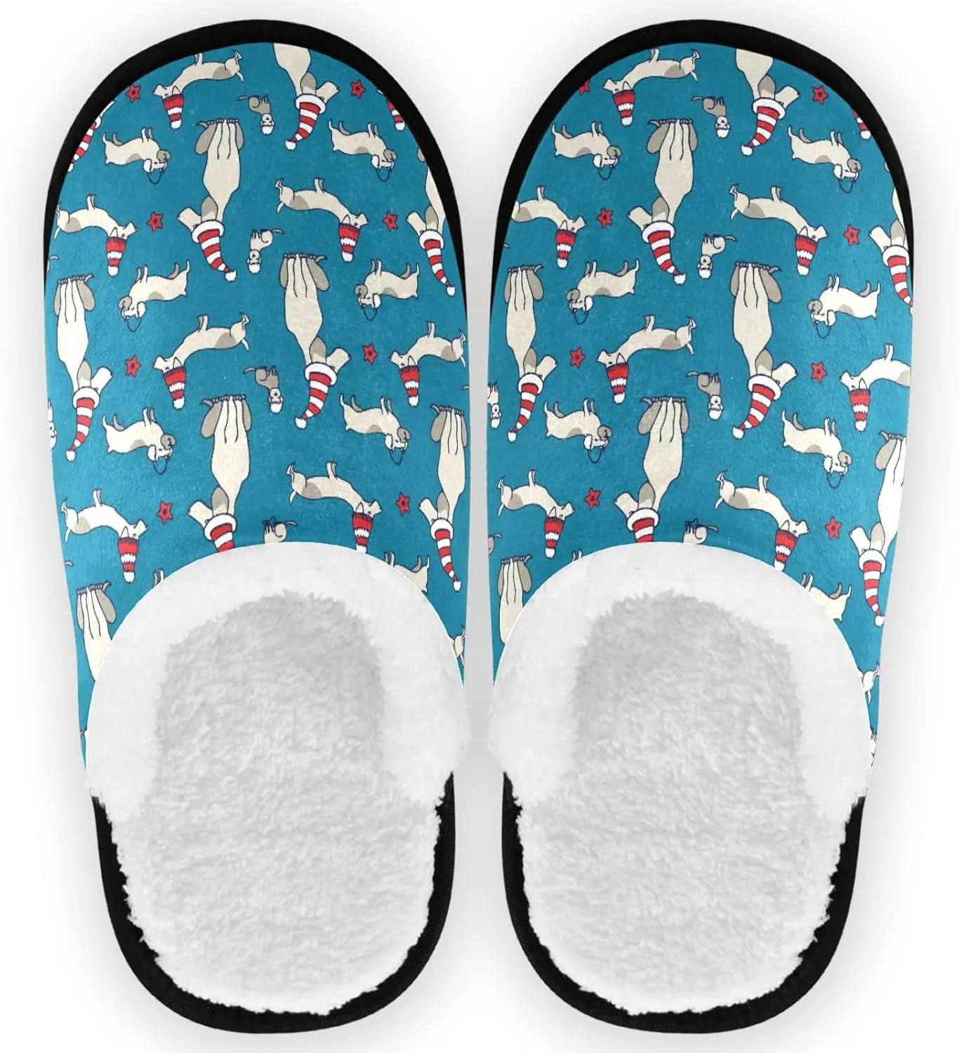 Gredecor Christmas Winter Spa Slippers Monster Truck Cars with Christmas Tree House Home Slipper Shoes for Men Women Memory Foam Non Slip,5-8