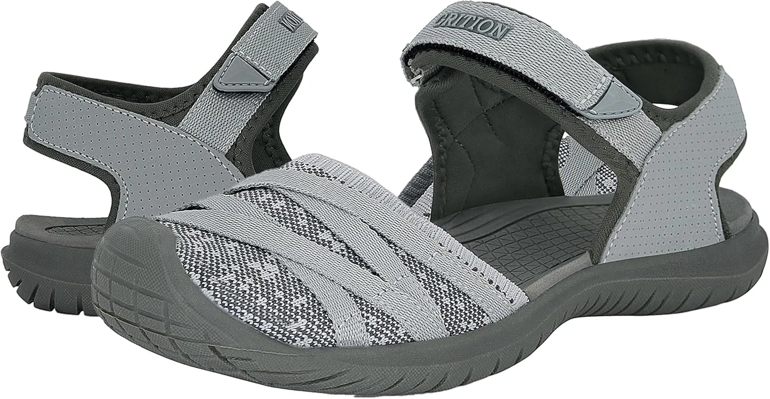 GRITION Hiking Sandals Women Closed Toe, Waterproof Lightweight Adjustable Hiking Athletic Sandals, Breathable For Beach Summer Adventure Comfortable Outdoor Sport