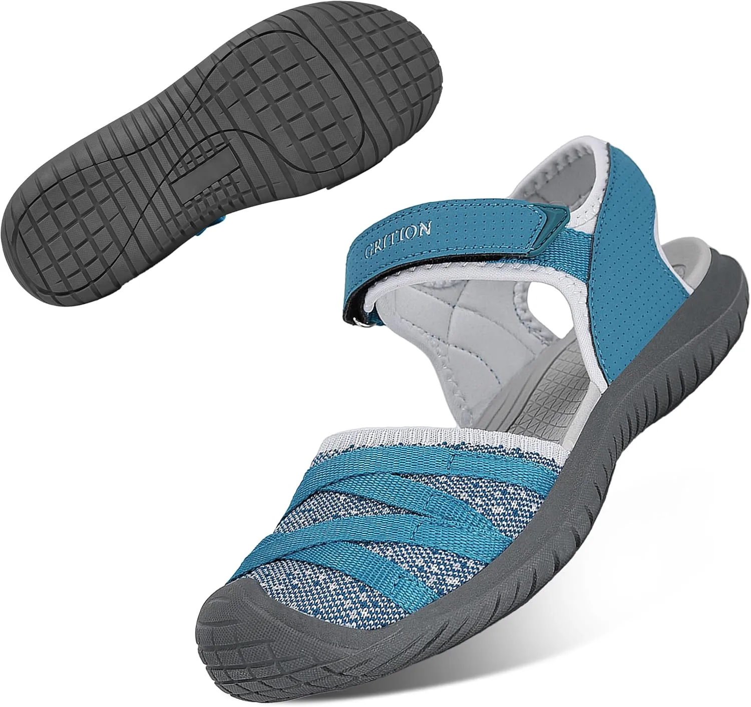 GRITION Hiking Sandals Women Closed Toe, Waterproof Lightweight Adjustable Hiking Athletic Sandals, Breathable For Beach Summer Adventure Comfortable Outdoor Sport