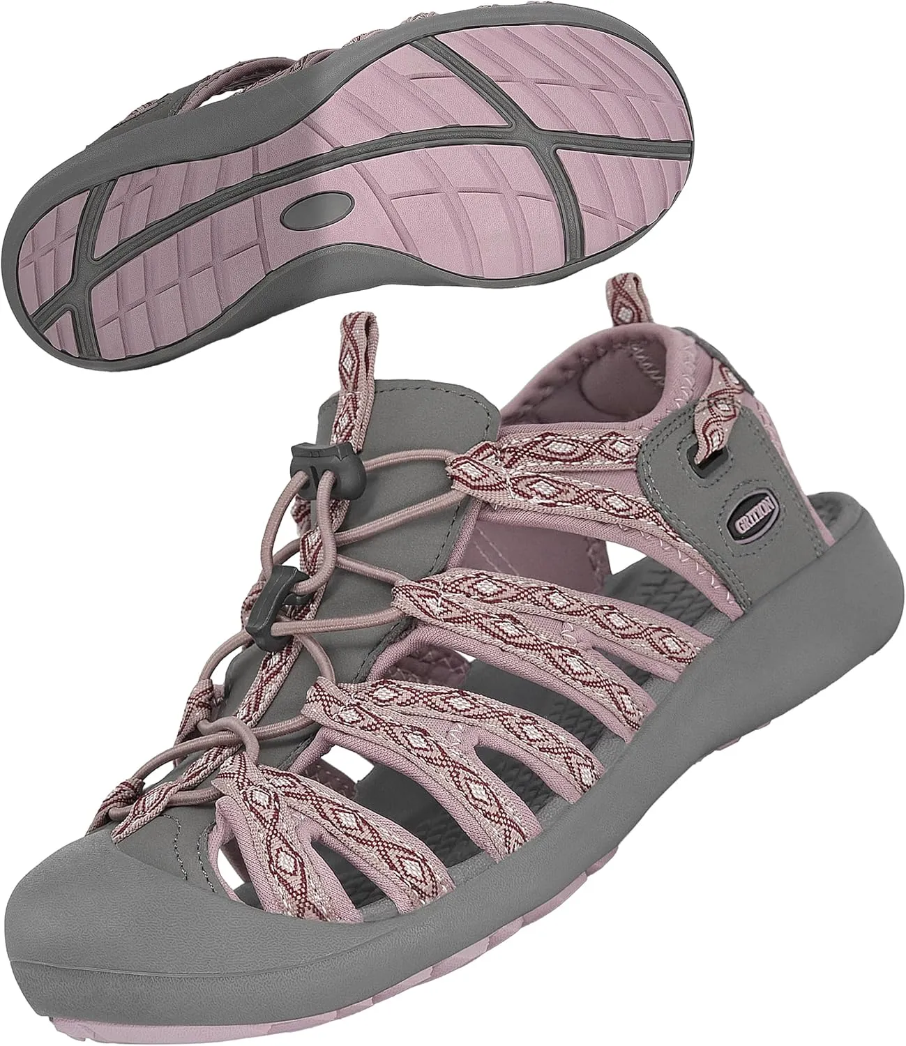 GRITION Hiking Sandals Women Closed Toe, Waterproof Lightweight Adjustable Hiking Athletic Sandals, Breathable For Beach Summer Adventure Comfortable Outdoor Sport