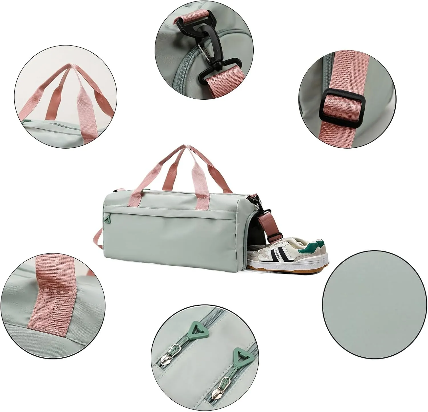Gym Bag for Women,Duffle Bag for Travel,40L Carry On Weekender Bags with Shoe Compartment,Sports Bags for Yoga & Dance with Wet Pocket