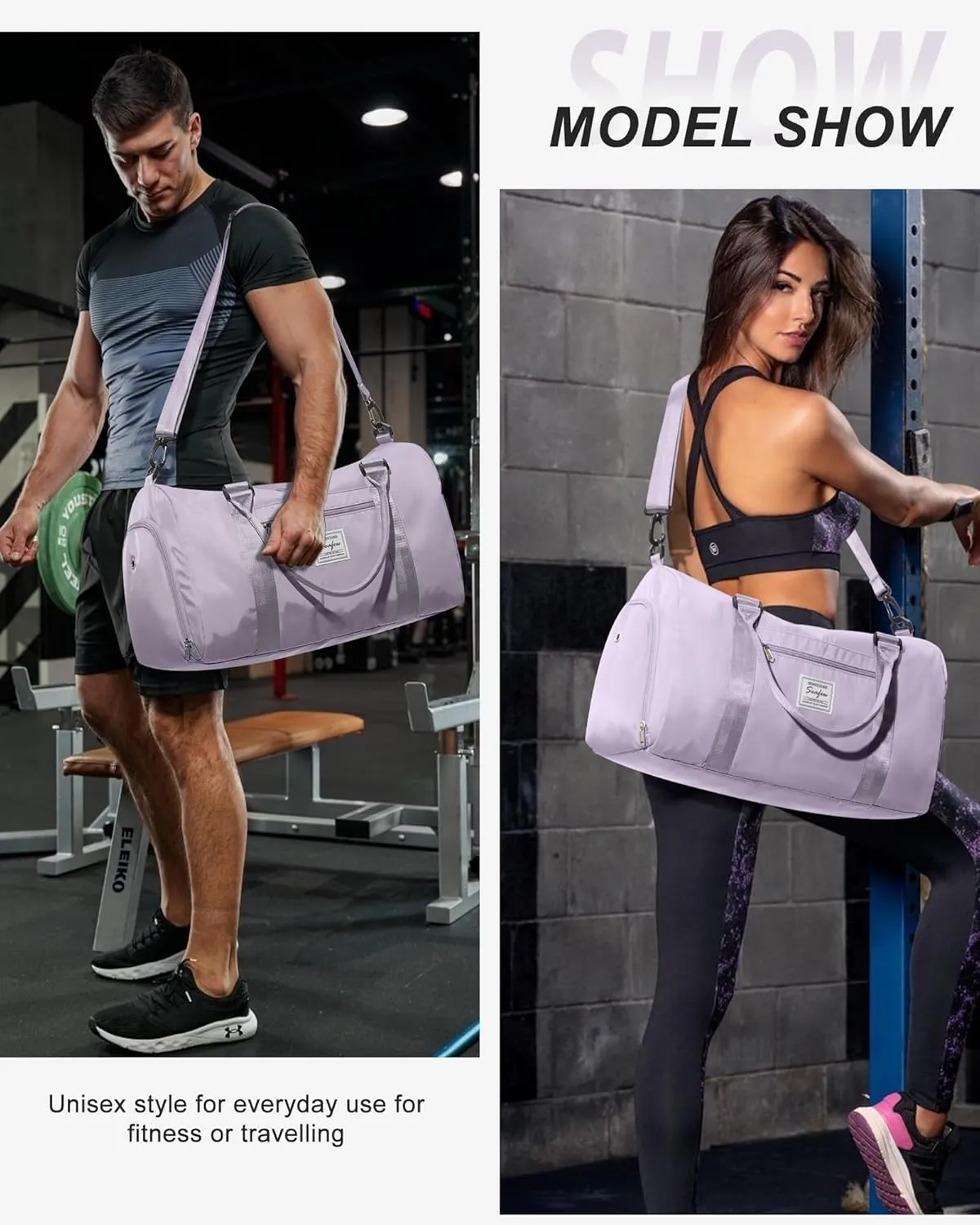 Gym Bag Womens Mens with Shoes Compartment and Wet Pocket Travel Duffel Bag for Women for Plane Sport Gym Tote Bags Swimming Yoga Waterproof Weekend Overnight Carry on Bag Hospital Holdalls