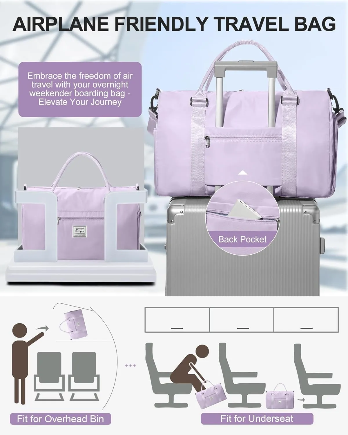 Gym Bag Womens Mens with Shoes Compartment and Wet Pocket Travel Duffel Bag for Women for Plane Sport Gym Tote Bags Swimming Yoga Waterproof Weekend Overnight Carry on Bag Hospital Holdalls