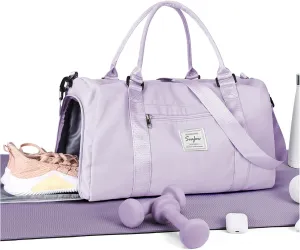 Gym Bag Womens Mens with Shoes Compartment and Wet Pocket Travel Duffel Bag for Women for Plane Sport Gym Tote Bags Swimming Yoga Waterproof Weekend Overnight Carry on Bag Hospital Holdalls