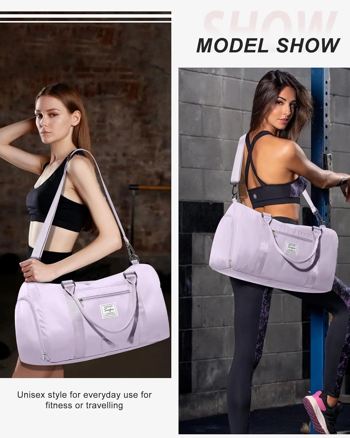 Gym Bag Womens Mens with Shoes Compartment and Wet Pocket Travel Duffel Bag for Women for Plane Sport Gym Tote Bags Swimming Yoga Waterproof Weekend Overnight Carry on Bag Hospital Holdalls