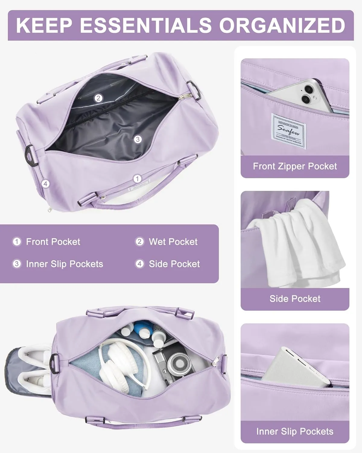 Gym Bag Womens Mens with Shoes Compartment and Wet Pocket Travel Duffel Bag for Women for Plane Sport Gym Tote Bags Swimming Yoga Waterproof Weekend Overnight Carry on Bag Hospital Holdalls