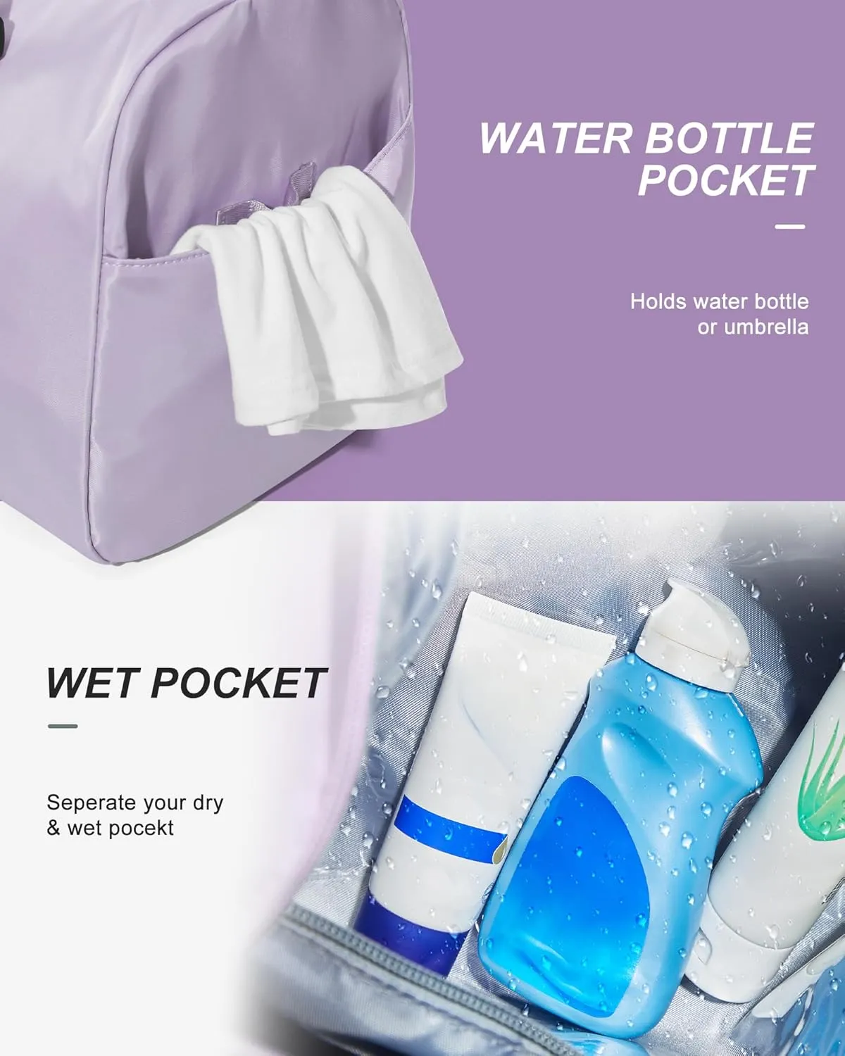 Gym Bag Womens Mens with Shoes Compartment and Wet Pocket Travel Duffel Bag for Women for Plane Sport Gym Tote Bags Swimming Yoga Waterproof Weekend Overnight Carry on Bag Hospital Holdalls
