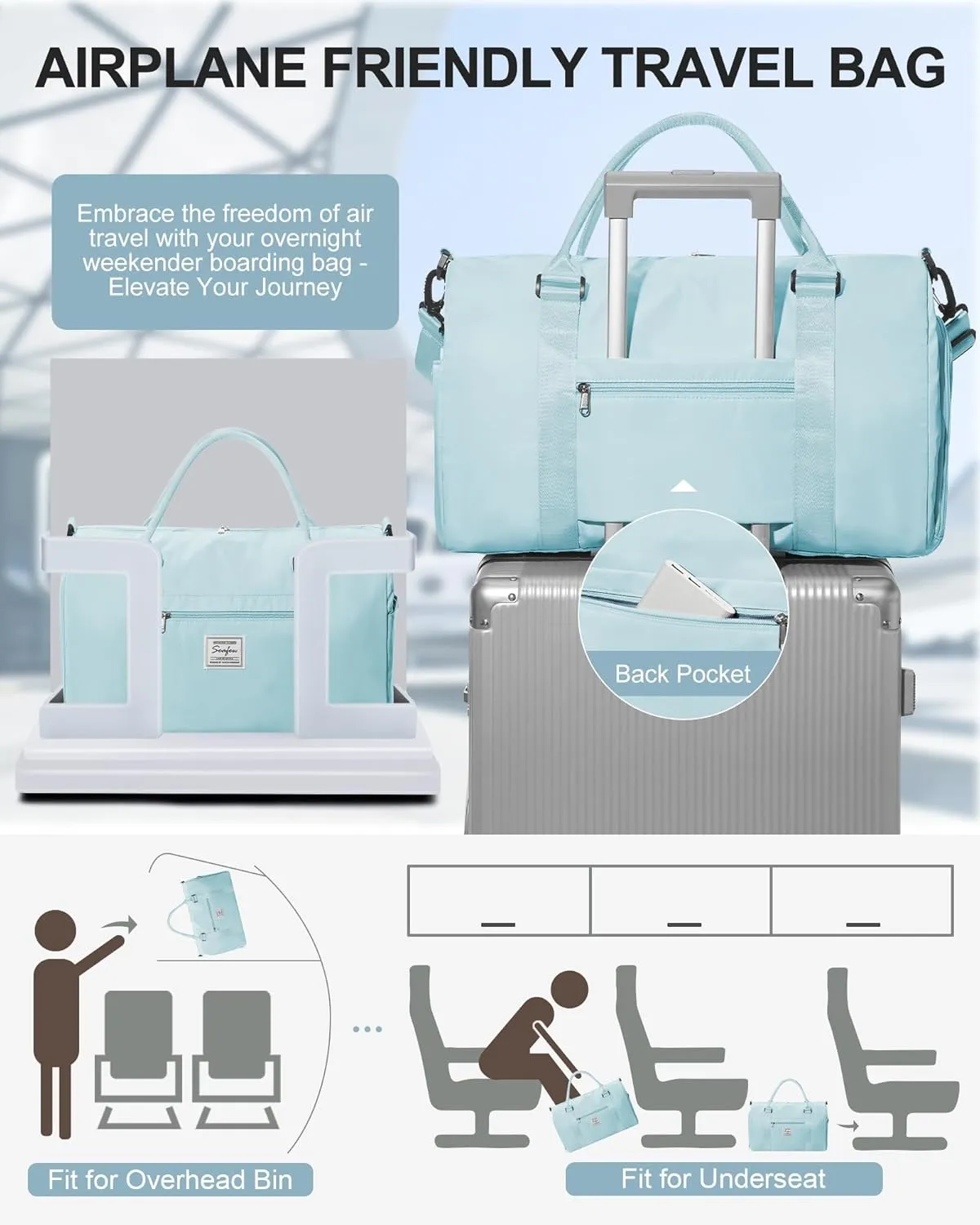 Gym Bags Womens Mens with Shoes Compartment and Wet Pocket Travel Duffel Bag for Women for Plane Sport Gym Tote Bags Swimming YogaSmall Waterproof Weekend Overnight Bag Carry on Bag Hospital Holdalls