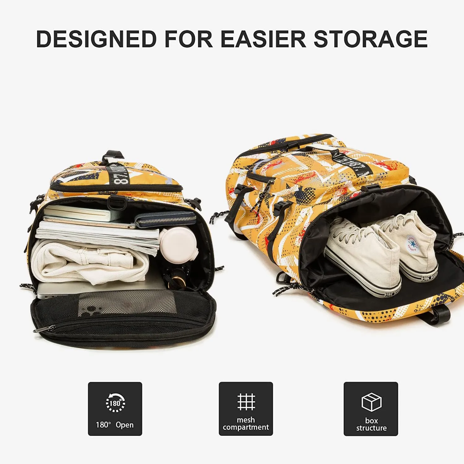 Gym Duffle Bag Waterproof black Laptop Backpack Suitable for Hiking, Fishing, Travel 40L Large Capacity Trendy Cool Lightweight Backpack for Men and Women