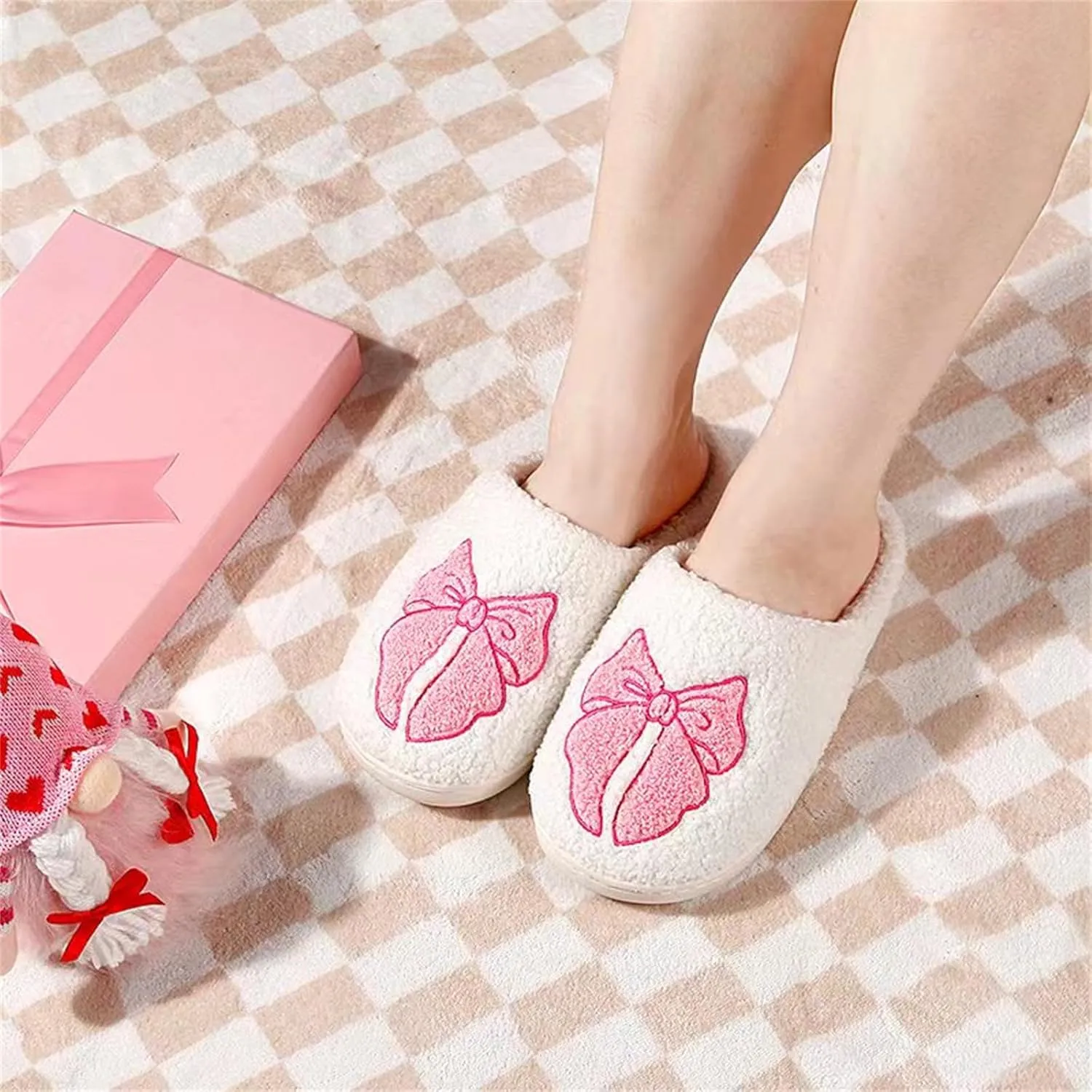 Halloween Pumpkin Slippers for Womens Mens Cute Cartoon Slippers Plush Warm Memory Foam Shoes