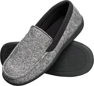 Hanes Men's ComfortSoft Memory Foam Knit Venetian Moccasin Indoor/Outdoor Slipper