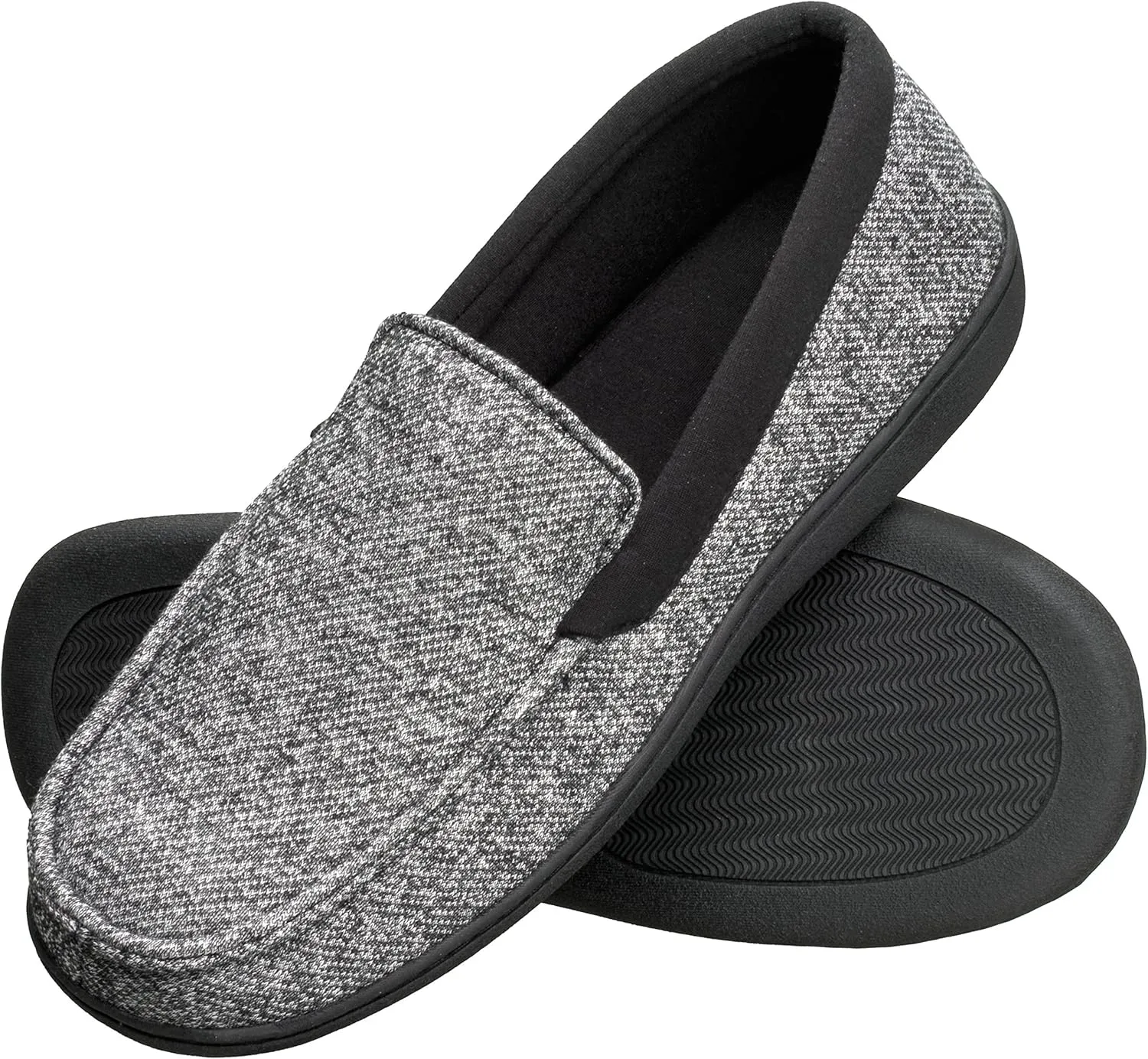 Hanes Men's ComfortSoft Memory Foam Knit Venetian Moccasin Indoor/Outdoor Slipper