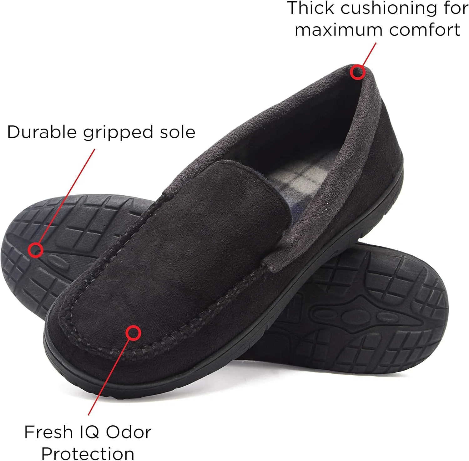 Hanes Men's Textured Moccasin Slipper