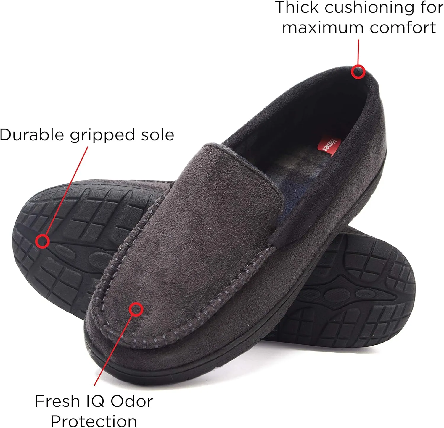 Hanes Men's Textured Moccasin Slipper