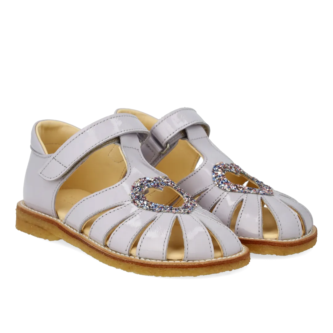 Heart sandal with sparkling glitter heart