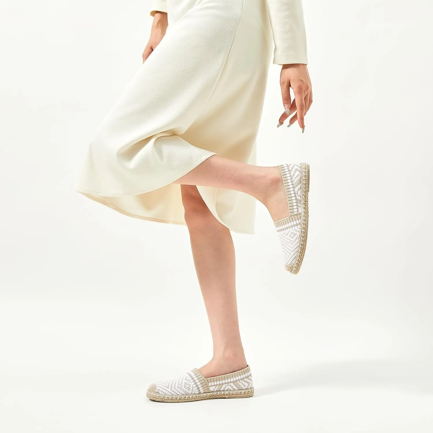 HEAWISH Ballet Flats for Women Loafer Slip on Shoes,Breathable Womens Shoes Dressy Casual Espadrilles for Women Rope Loafer Flats