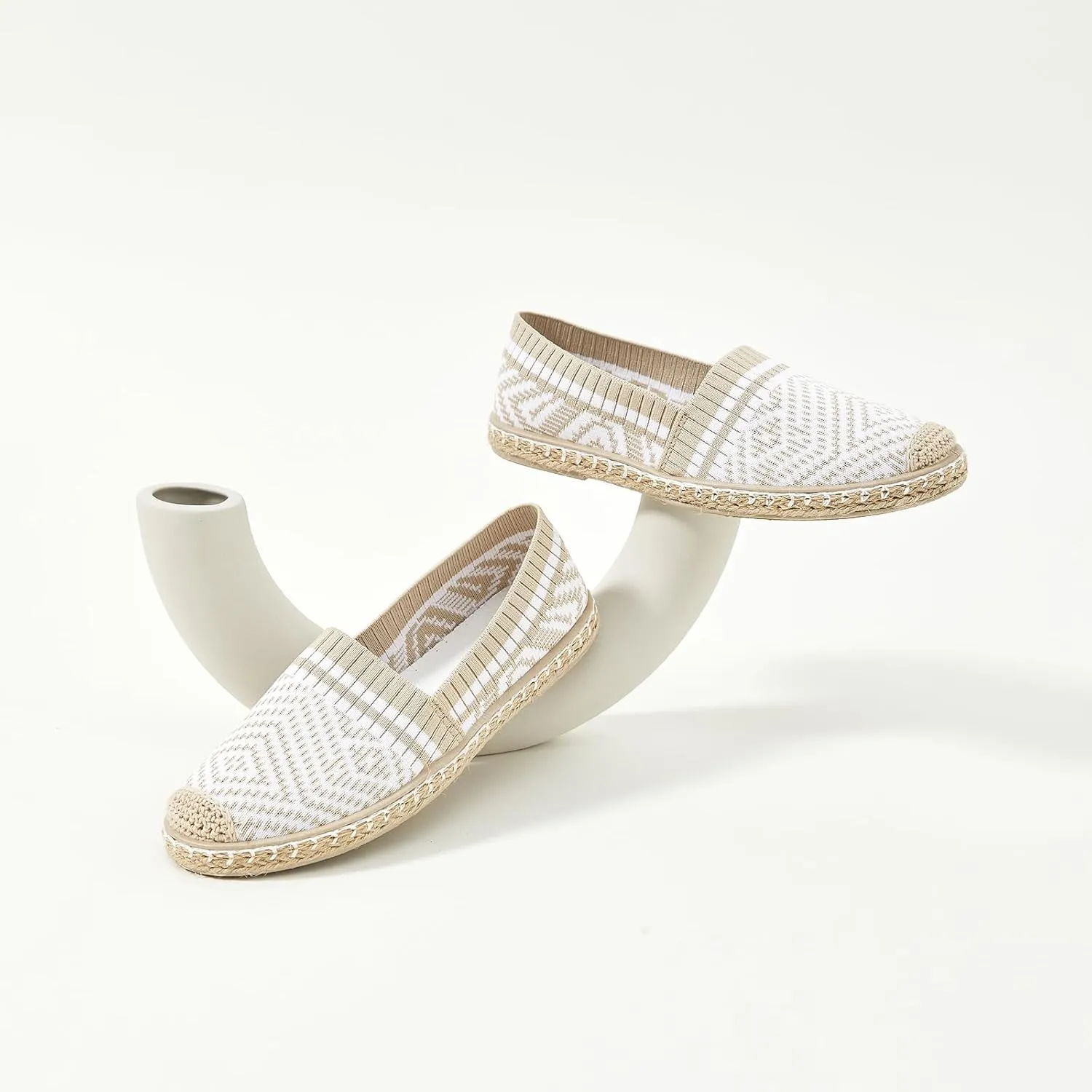 HEAWISH Ballet Flats for Women Loafer Slip on Shoes,Breathable Womens Shoes Dressy Casual Espadrilles for Women Rope Loafer Flats