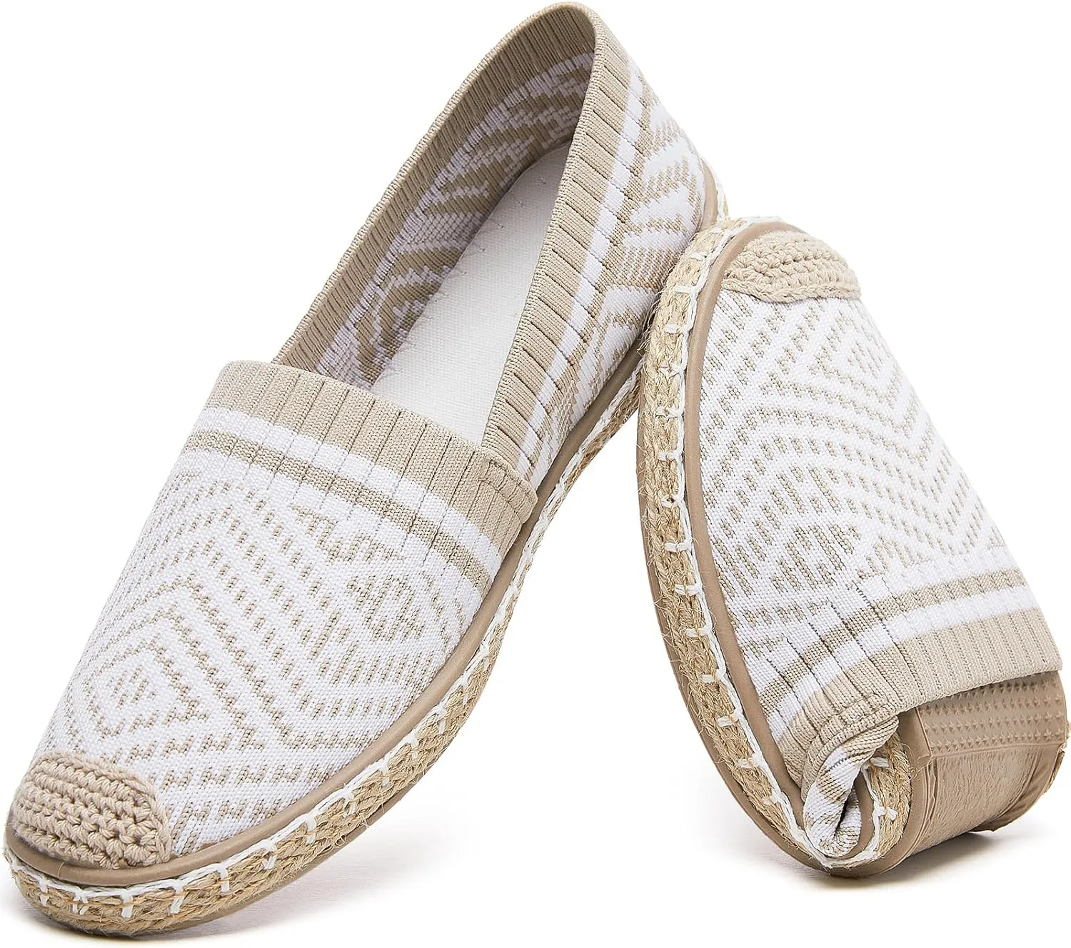 HEAWISH Ballet Flats for Women Loafer Slip on Shoes,Breathable Womens Shoes Dressy Casual Espadrilles for Women Rope Loafer Flats