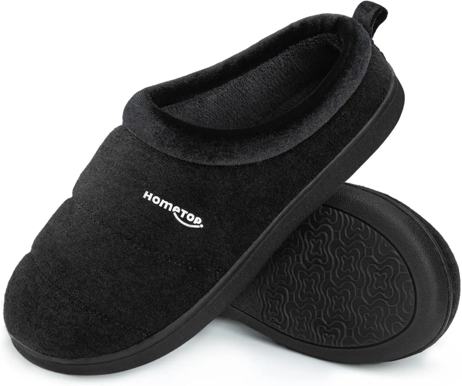 HomeTop Women's Comfy Quilted Slipper Soft Cashmere Like Slip on Memory Foam House Shoe