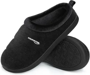 HomeTop Women's Comfy Quilted Slipper Soft Cashmere Like Slip on Memory Foam House Shoe