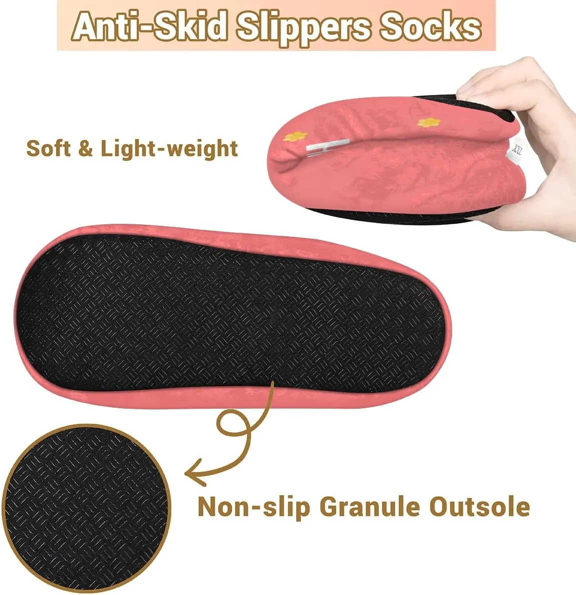 House Slippers for Women Men,Coral Fleece Fuzzy Slippers Socks,Memory Foam Non-Slip Indoor Outdoor Winter Bedroom Shoes