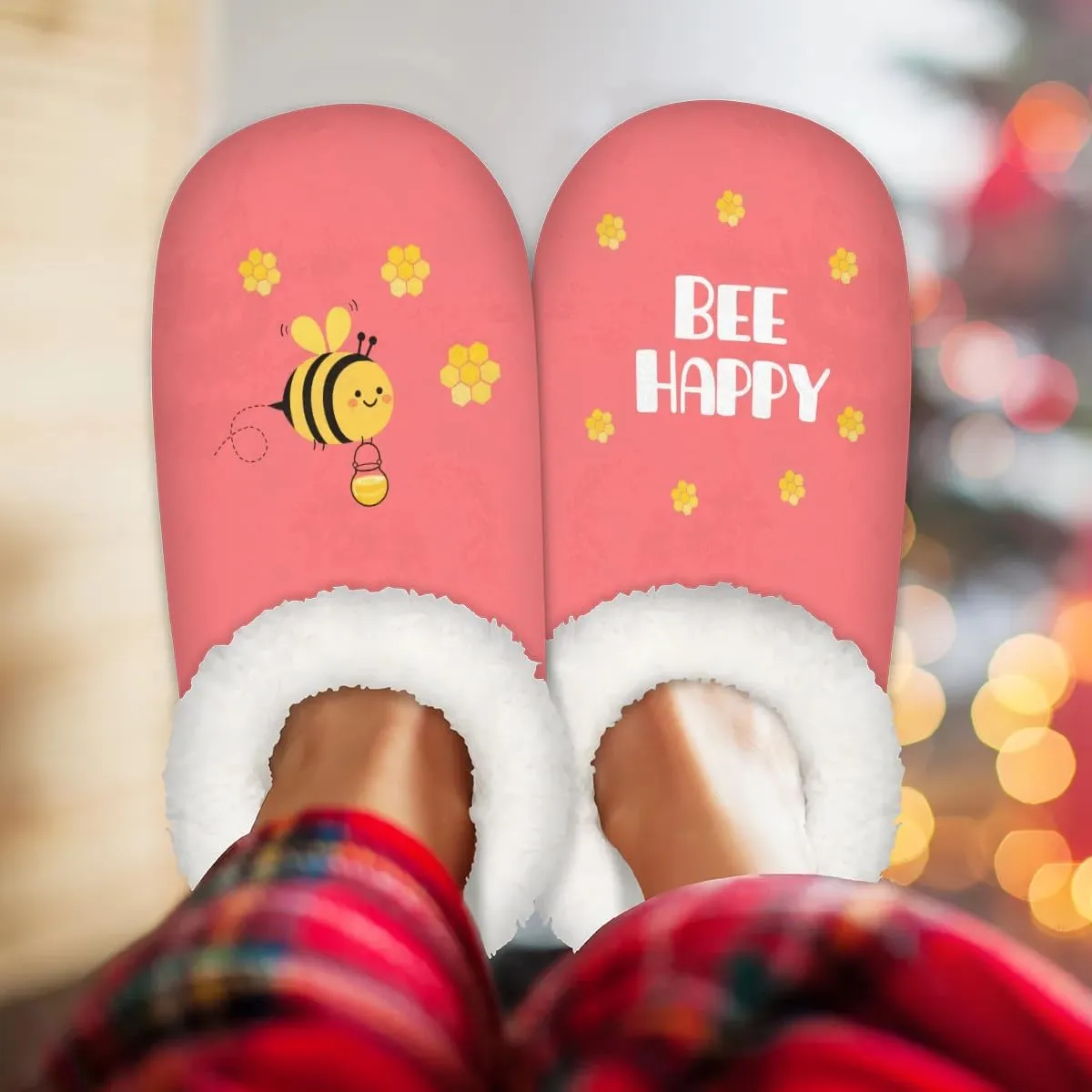 House Slippers for Women Men,Coral Fleece Fuzzy Slippers Socks,Memory Foam Non-Slip Indoor Outdoor Winter Bedroom Shoes