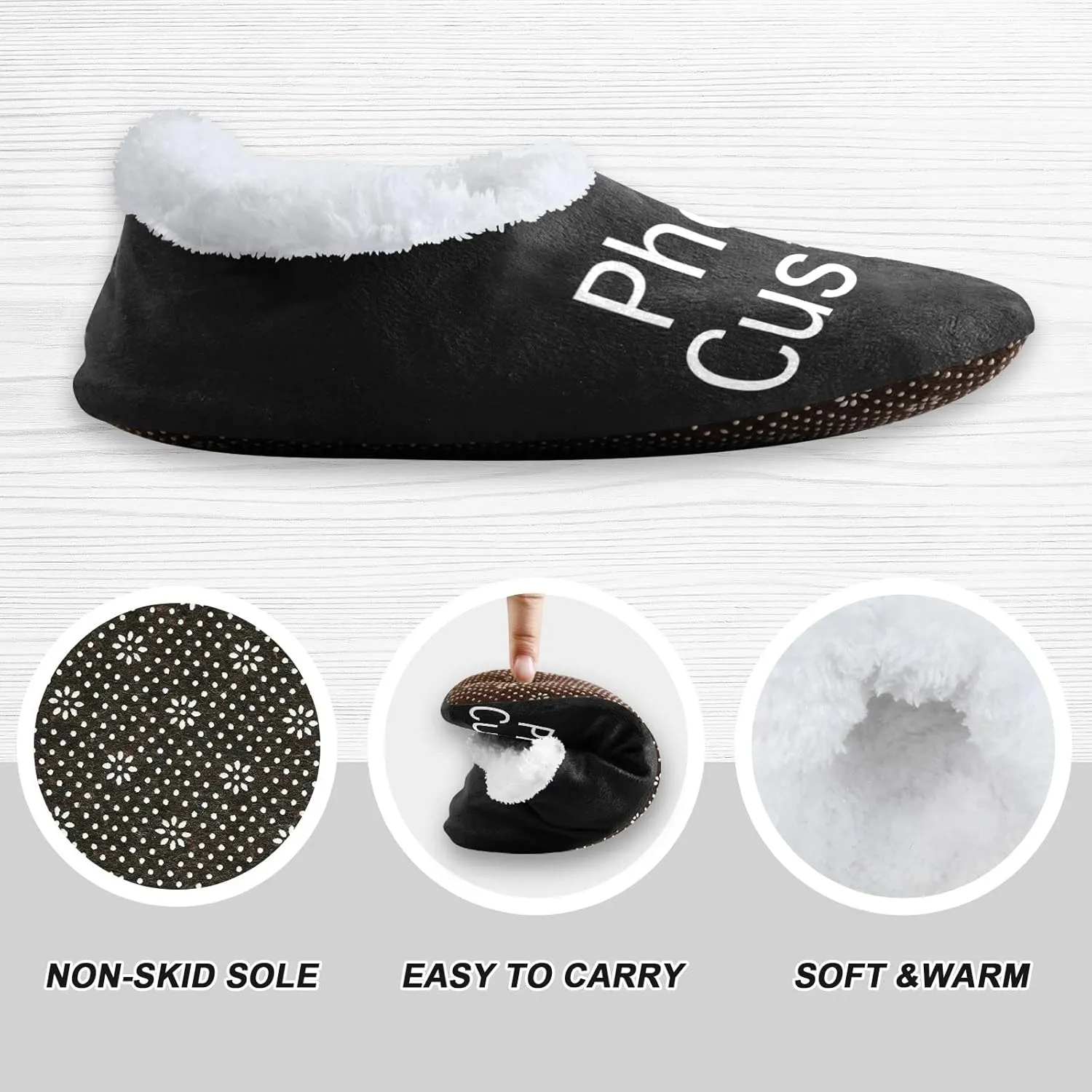 House Slippers Fuzzy Memory Foam Soft Slipper Socks for Woman Men
