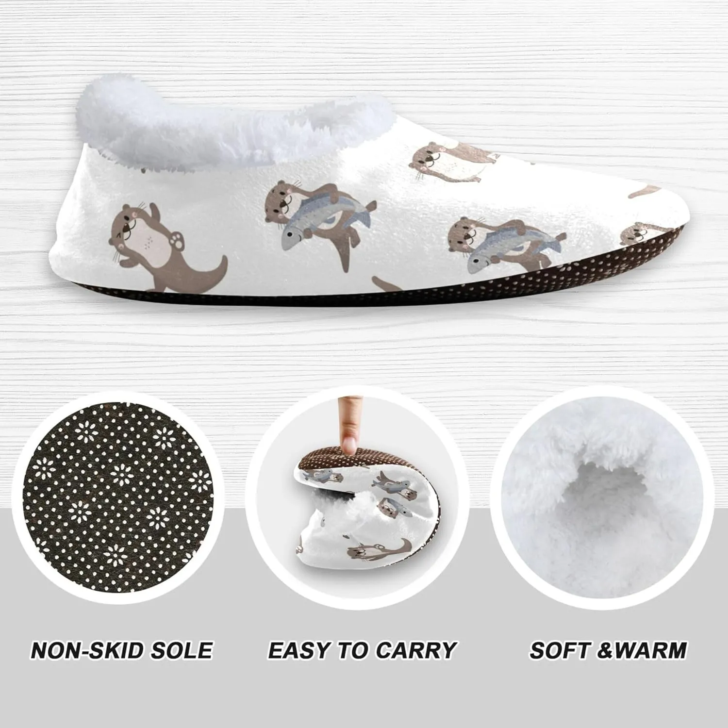 House Slippers Fuzzy Memory Foam Soft Slipper Socks for Woman Men