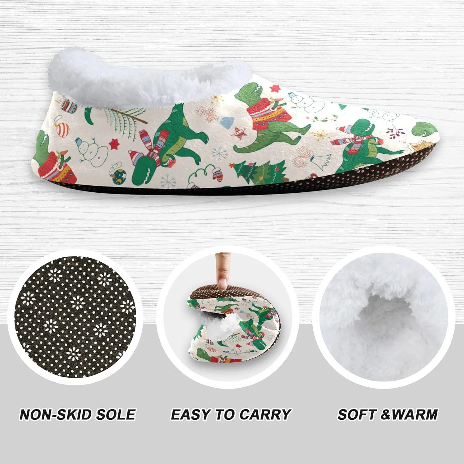 House Slippers Fuzzy Memory Foam Soft Slipper Socks for Woman Men