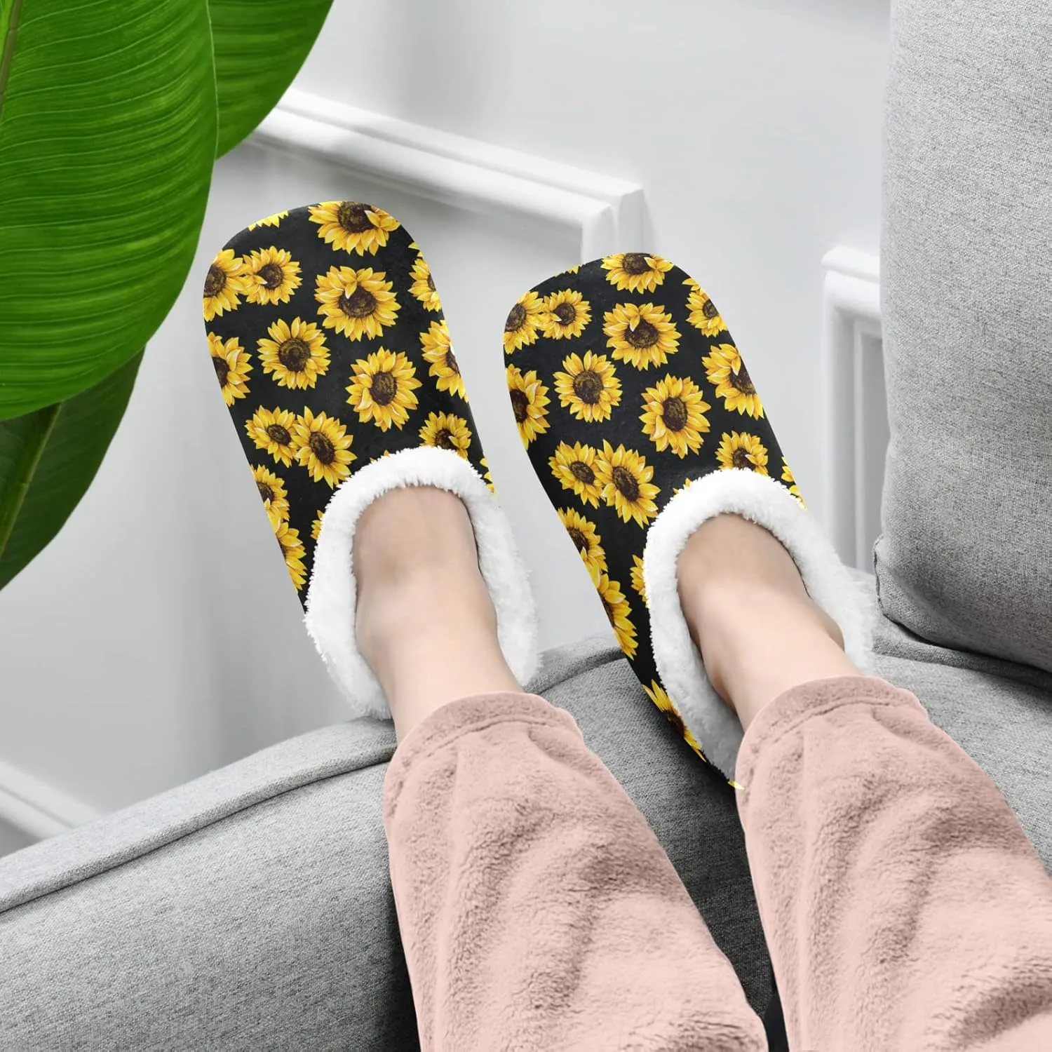 House Slippers Fuzzy Memory Foam Soft Slipper Socks for Woman Men