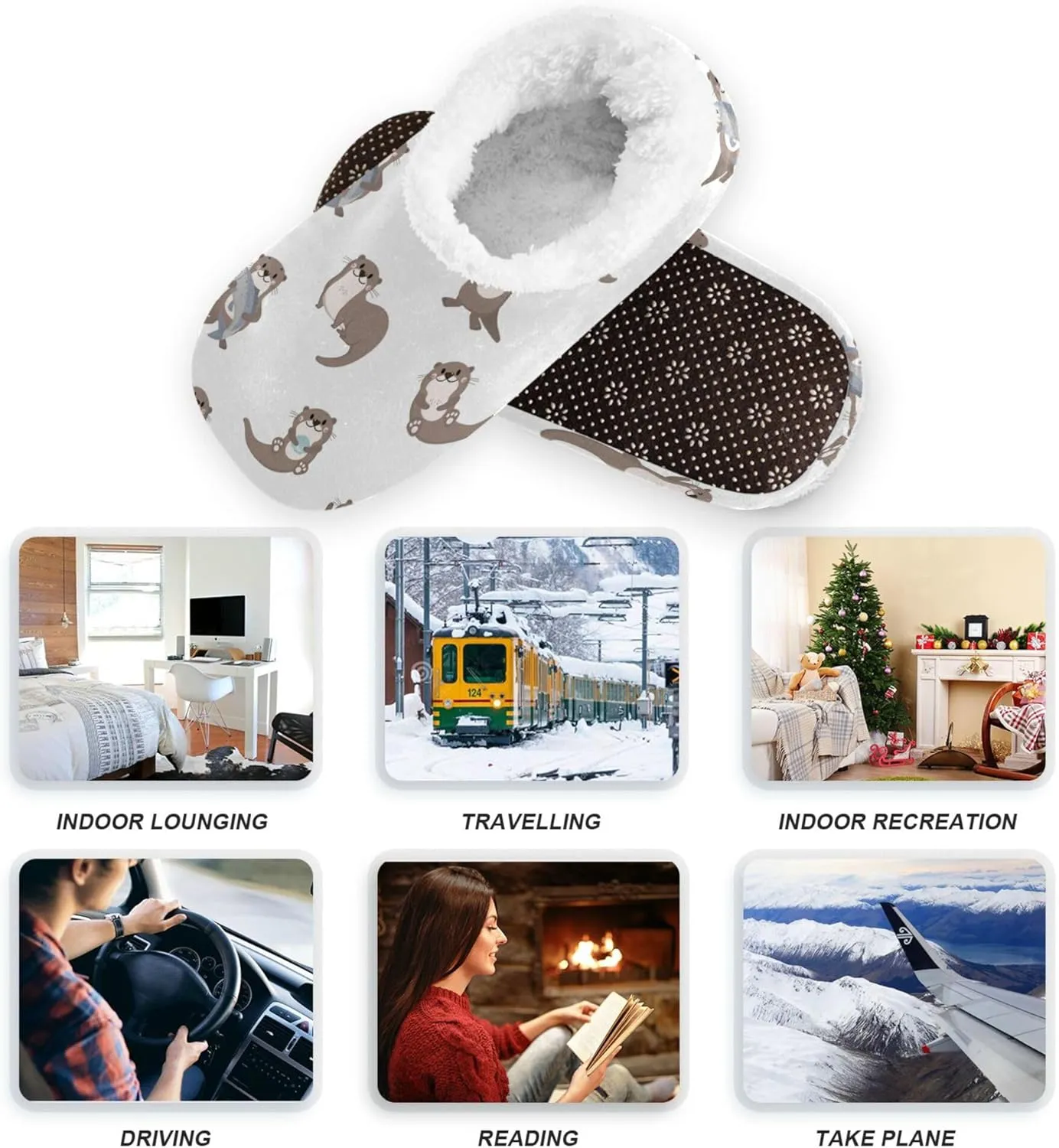 House Slippers Fuzzy Memory Foam Soft Slipper Socks for Woman Men