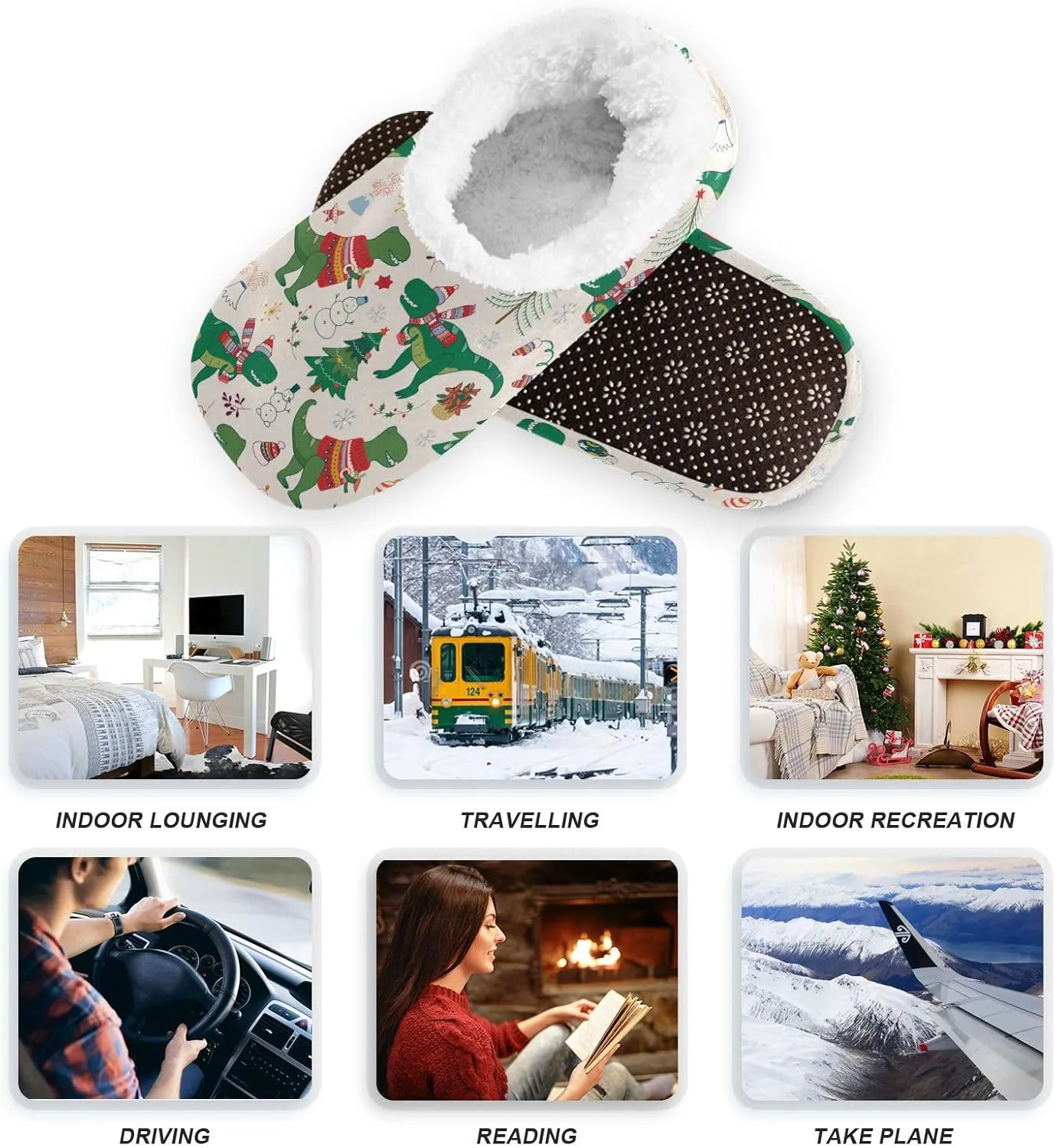 House Slippers Fuzzy Memory Foam Soft Slipper Socks for Woman Men