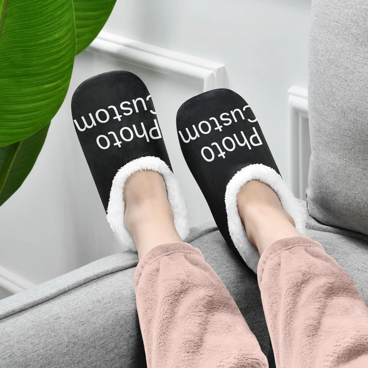 House Slippers Fuzzy Memory Foam Soft Slipper Socks for Woman Men