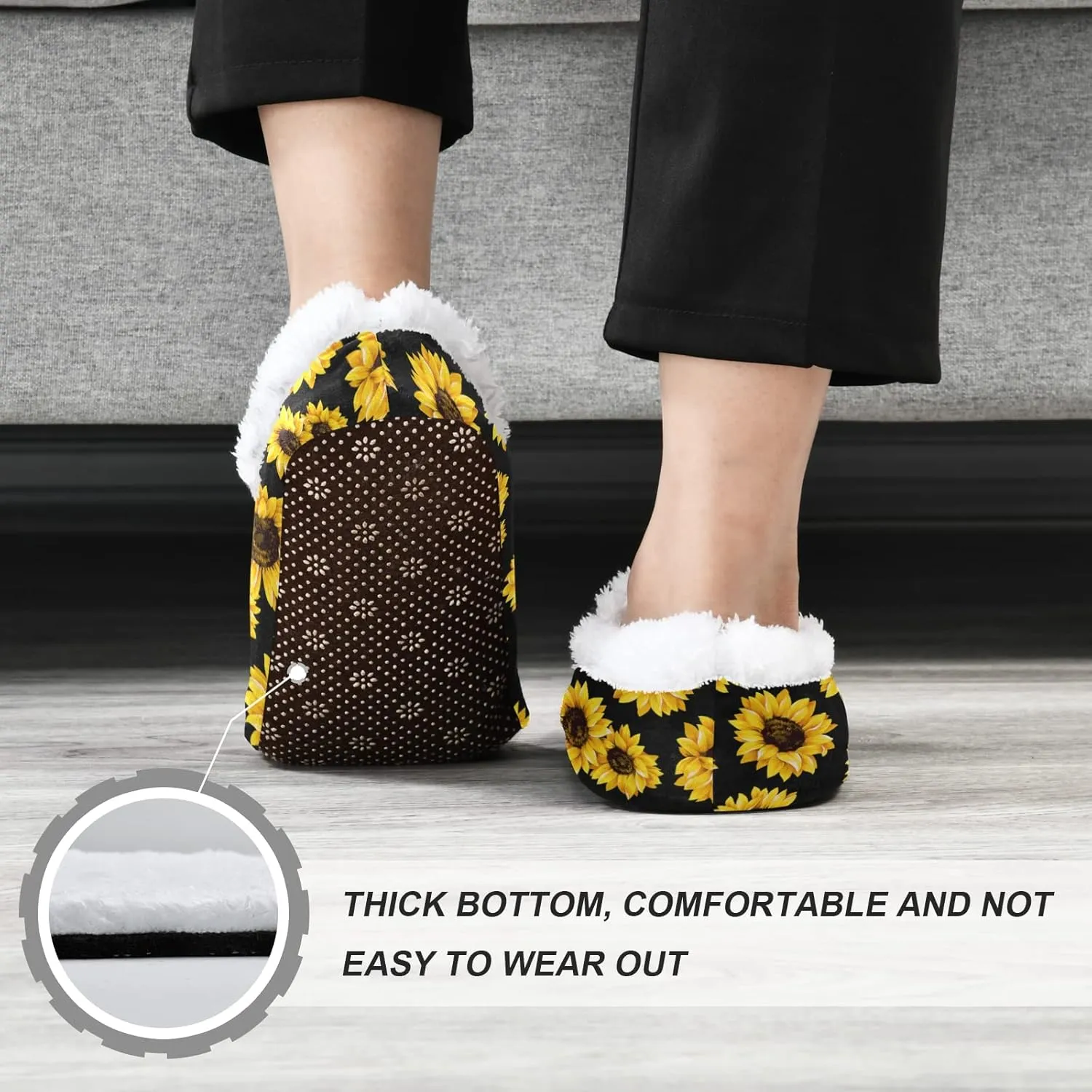 House Slippers Fuzzy Memory Foam Soft Slipper Socks for Woman Men