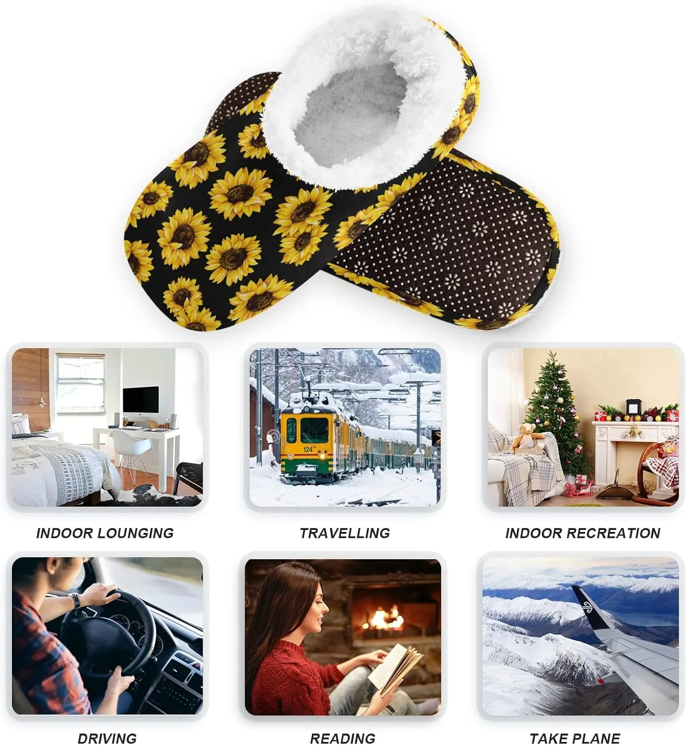 House Slippers Fuzzy Memory Foam Soft Slipper Socks for Woman Men