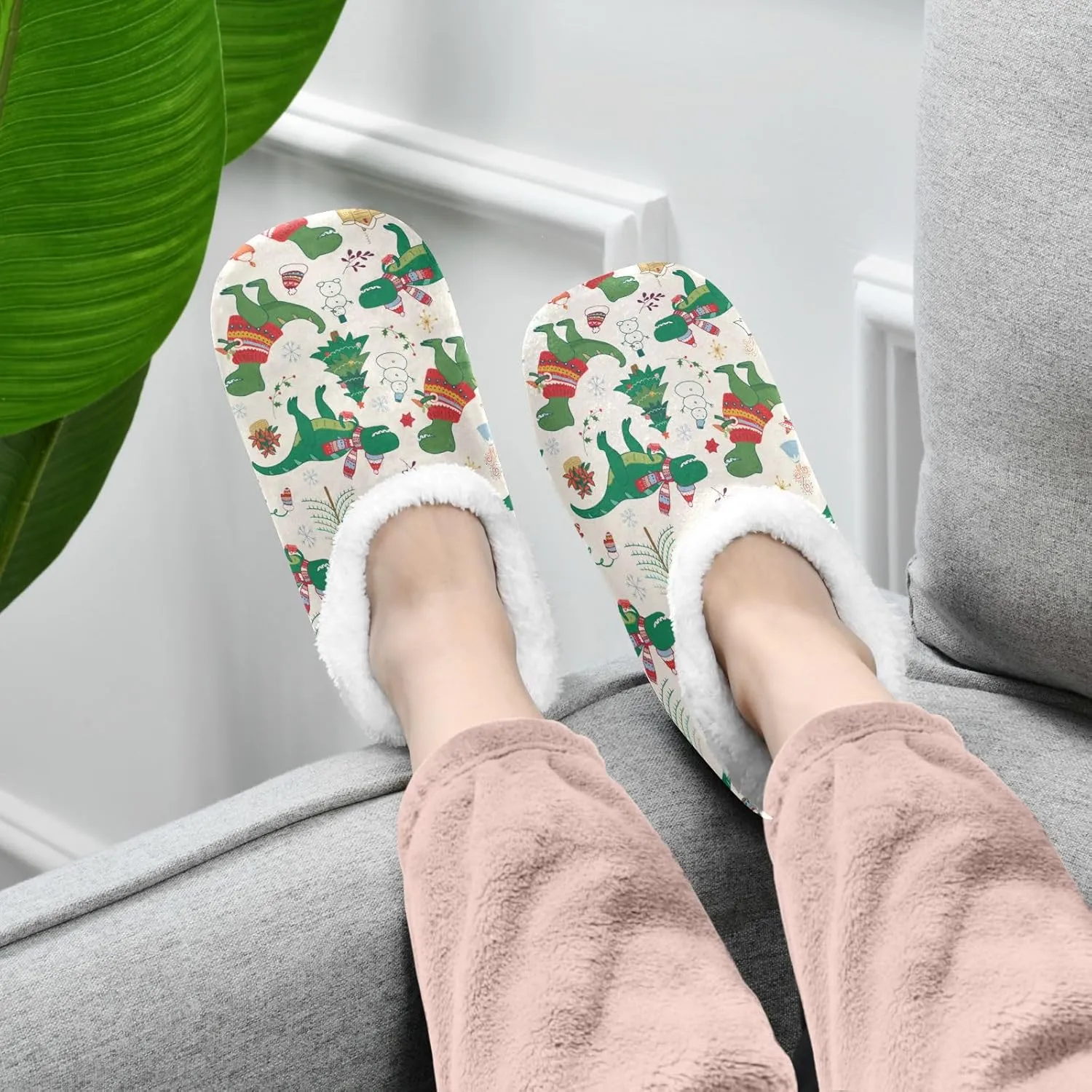 House Slippers Fuzzy Memory Foam Soft Slipper Socks for Woman Men