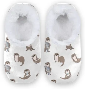 House Slippers Fuzzy Memory Foam Soft Slipper Socks for Woman Men