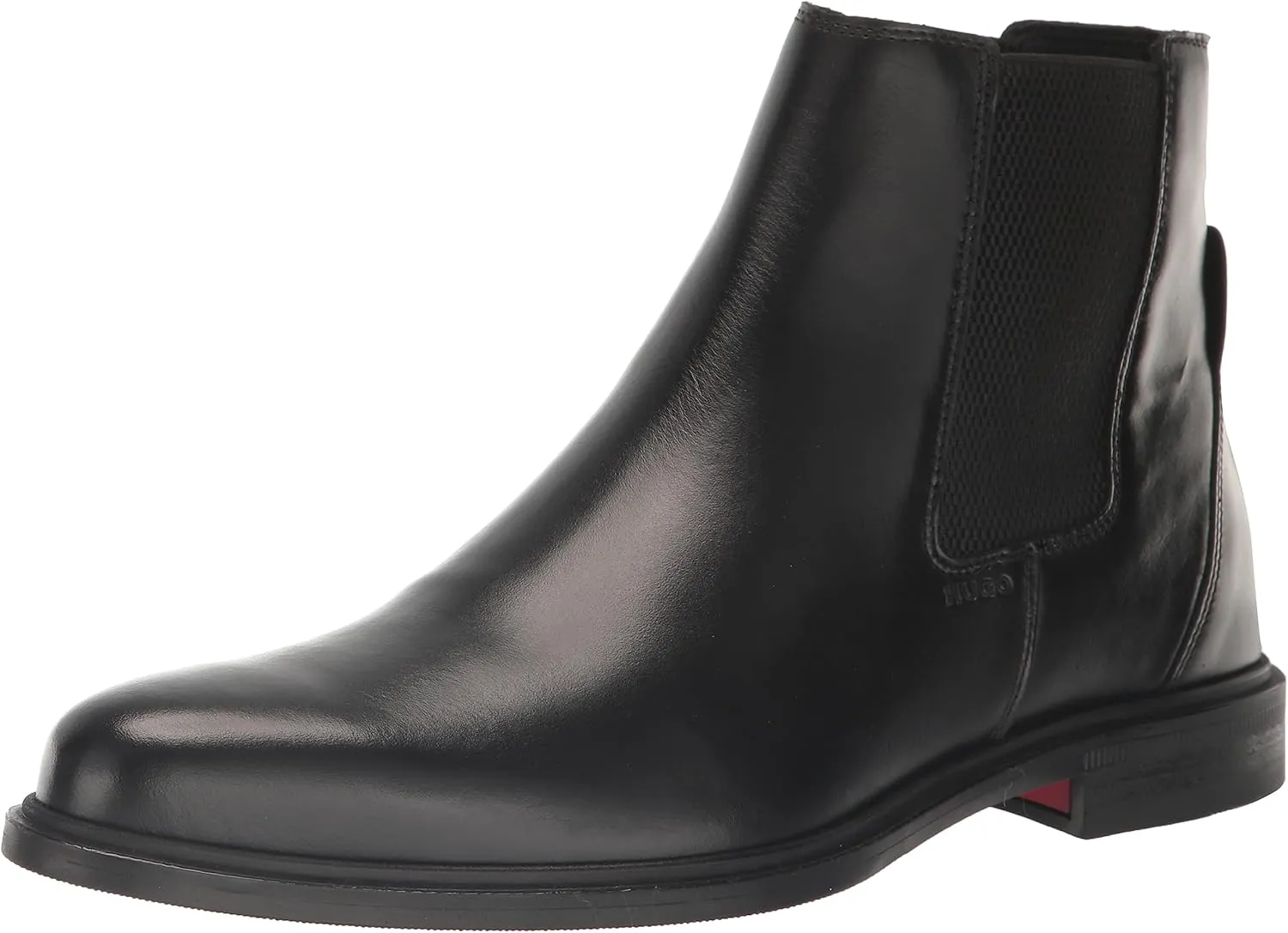 HUGO Men's Kerr Shiny Leather Chelsea Boot Hiking Shoe