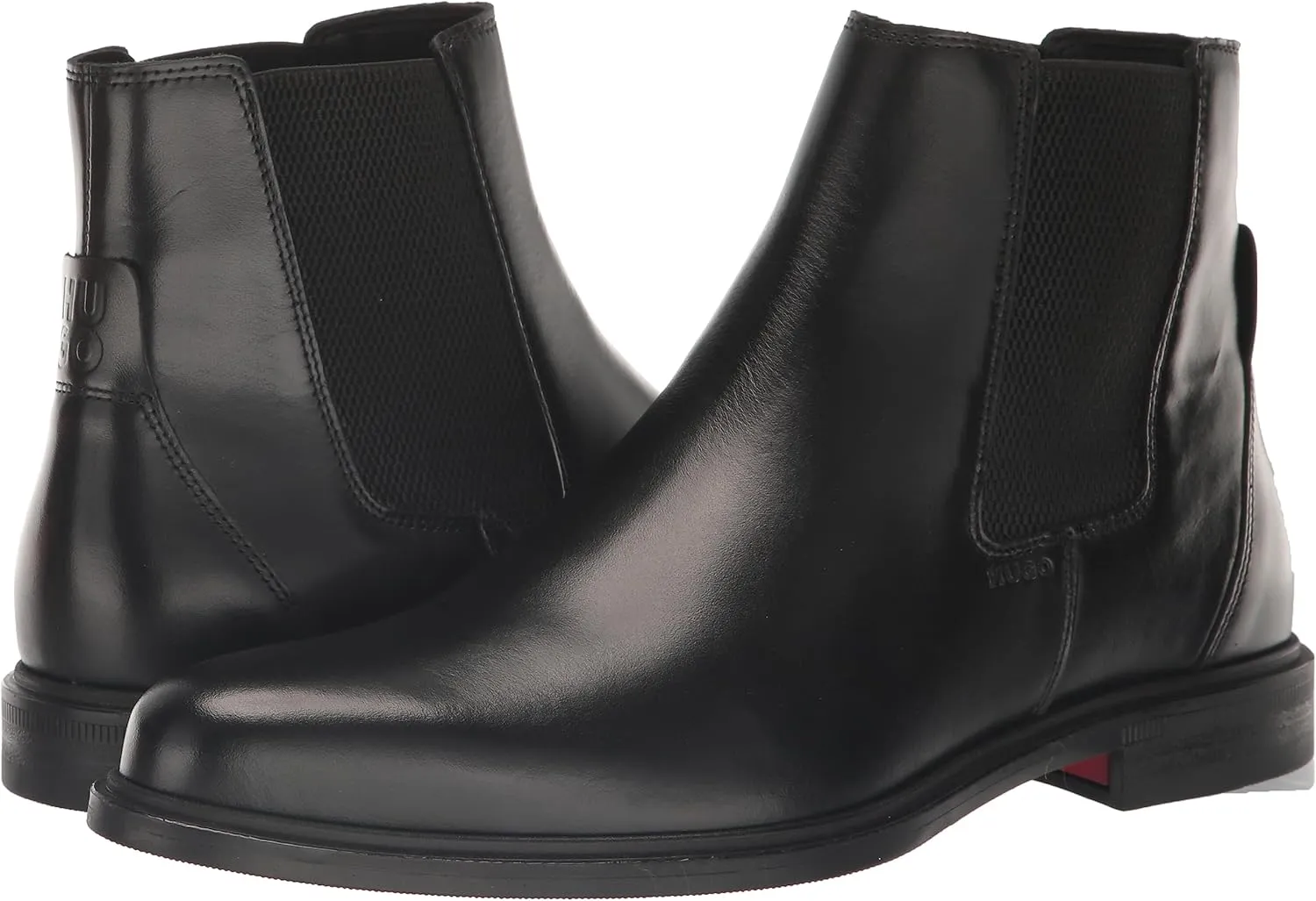 HUGO Men's Kerr Shiny Leather Chelsea Boot Hiking Shoe